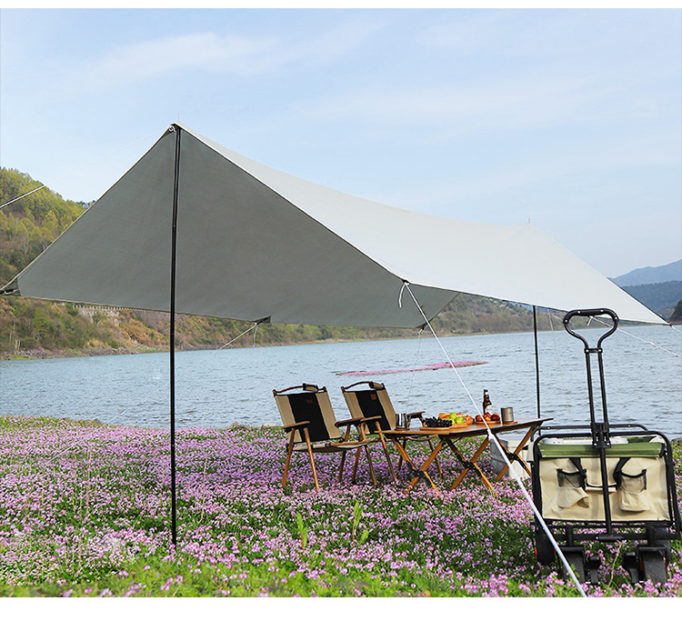 Outdoor Camping Site Leisure Butterfly-Shaped Canopy Park Sunshade Tent Camping Vinyl Rainproof Tent Rain Shelter