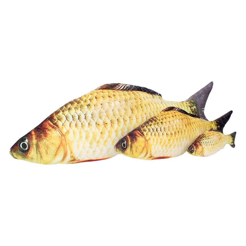 Peluche simulación pescado en stock al por mayor gato juguete con catnip crucian carpa otoño cuchillo pescado carpa divertido gato juguete