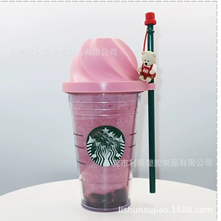硅胶卡通公仔杯盖吸管帽套定制创意玻璃杯马克杯保温瓶卡通杯盖套