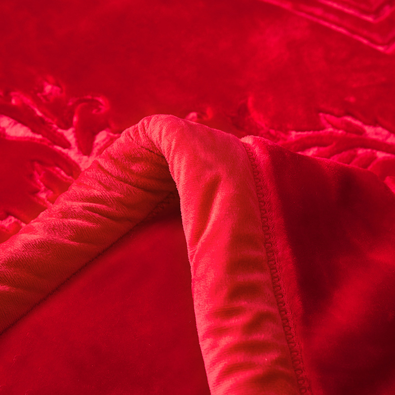 고급 양각 결혼식 담요 RASCHEL 담요 퀼트 9KG 겨울 더블 두꺼운 따뜻한 산호 양털 담요