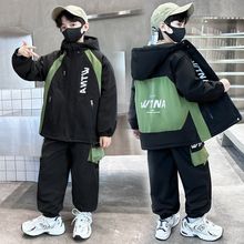 男童春装套装2025新款两件套中大童洋气三件套男孩冬装帅气运动潮