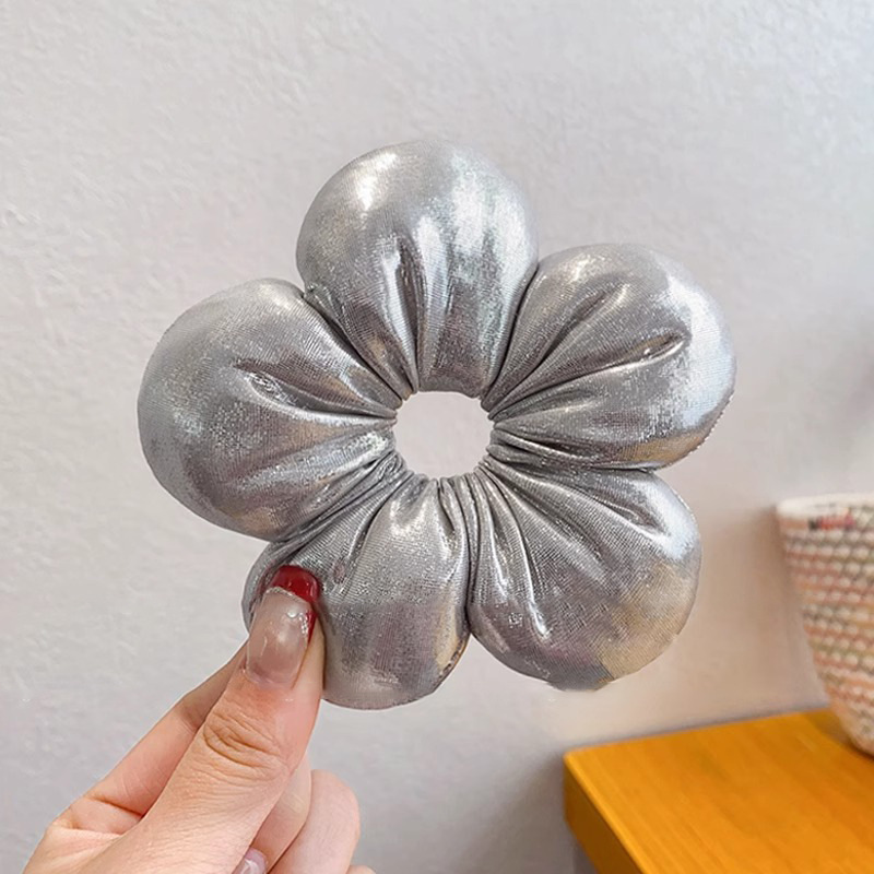 Primavera y verano para niños coreanos, algodón, cola de caballo, cuerda para la cabeza, tela para padres e hijos, flor de cinco pétalos, anillo para el cabello, sombrero de círculo de intestino grueso