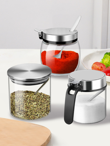 Seasoning bottle seasoning jar set seasoning box glass barbecue sprinkler bottle kitchen supplies household seasoning salt and pepper jar