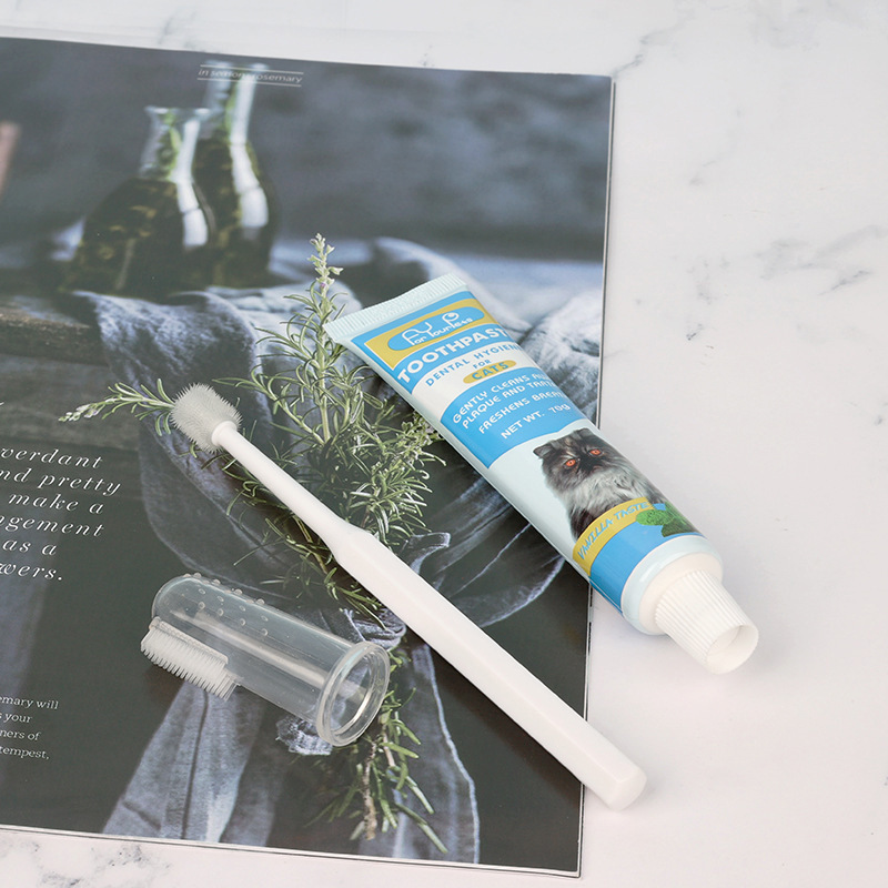 Cepillo de dientes para mascotas conjunto de pasta de dientes para perros desodorización oral limpieza perros gatos cepillo de dientes de dedo cepillo de dientes para mascotas