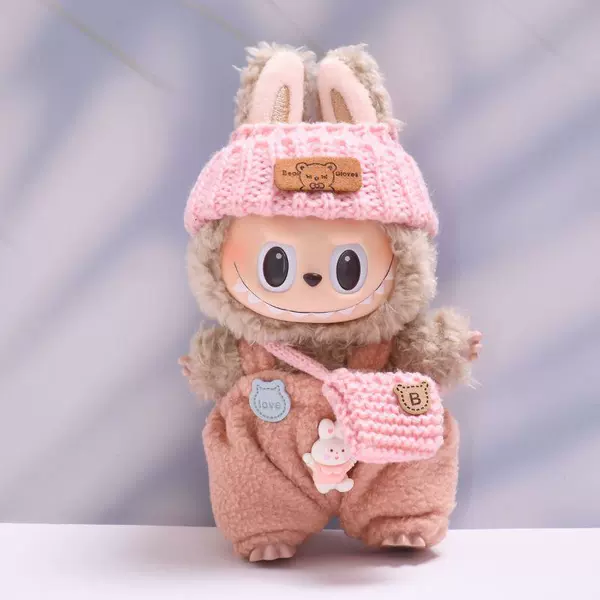 Fuchsia woolen overall, with little bears