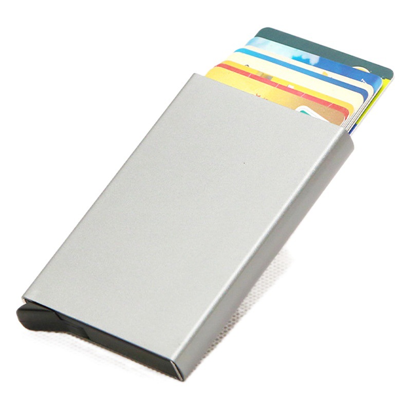 Factory Direct Supply of Large-Capacity Automatic Pop-Up Card Box Aluminum Alloy Card Holder Rfid Blocking Laser Logo