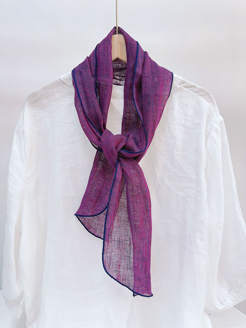 아마 원사 염색-보라색 14*183cm