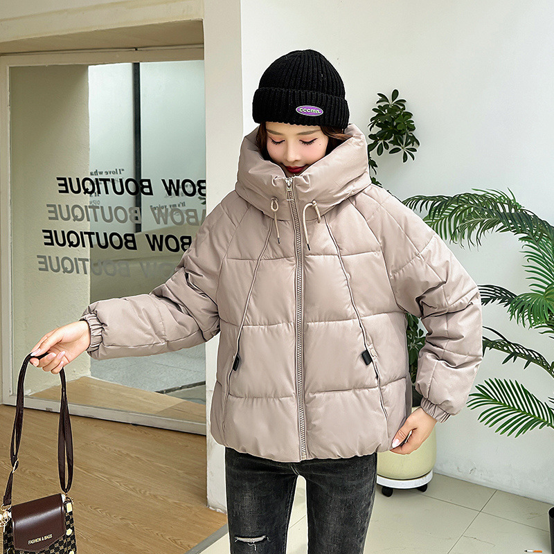 Invierno de mujer de invierno 2024 nueva moda coreana con capuzas calentamiento grueso chaqueta de pan casual image 10
