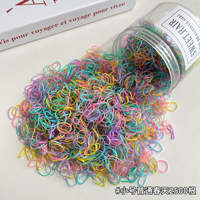 El cabello del bebé está atado, la banda elástica alta, la banda elástica desechable, la trompeta de color para niños no daña el cabello, la banda elástica pequeña