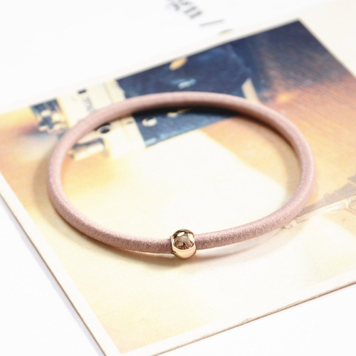 Korean version of small gold beads and thin headband, basic high elastic rubber band, seamless hair tie for ladies, fine hair accessories wholesale