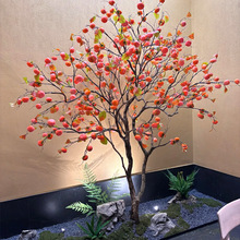 仿真柿子树许愿树假果树吉祥树酒店商场居家室内外装饰橱窗造景