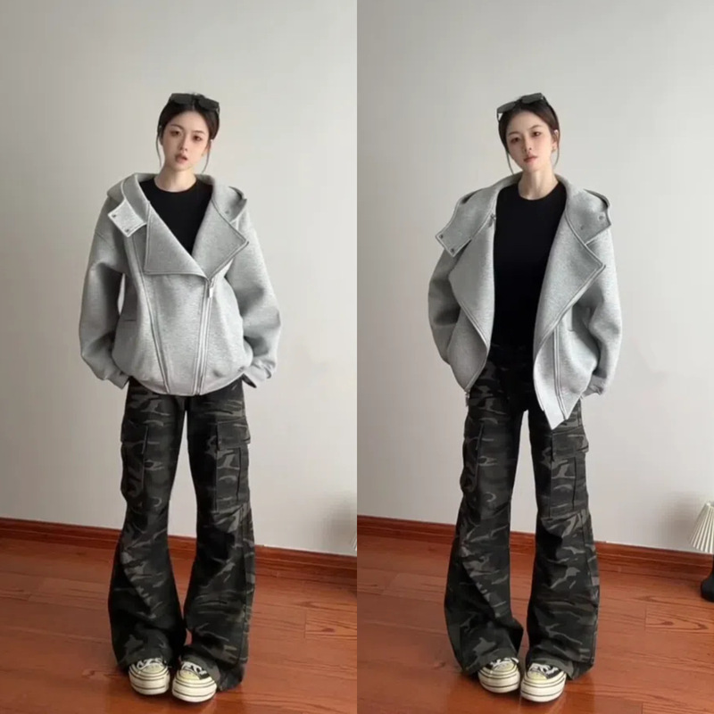 山东即墨卫衣外套女款秋季2025新款连帽宽松美式韩系穿搭初秋薄款|undefined