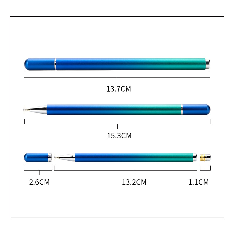 Gradiente de color magnético pantalla táctil pluma incorporada reemplazable lechón pluma cabeza disco transparente condensador stylus