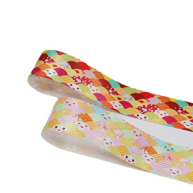 Estilo japonés impreso tocado DIY costilla cinta hecha a mano arco cinta accesorios de ropa cinta