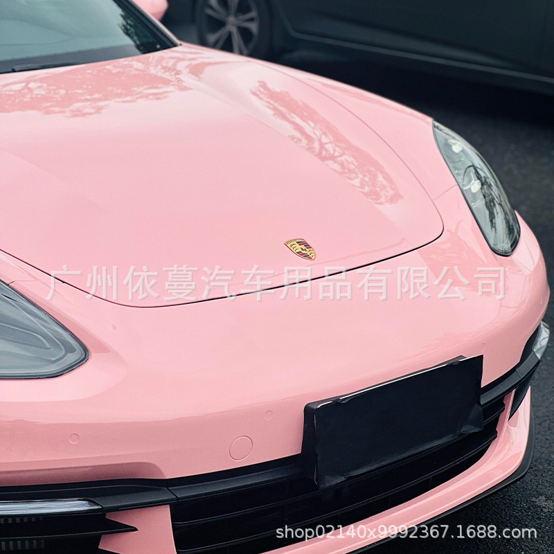 Factory Direct Sales Car Color Change Film Self-Adhesive Pet Ultra-Bright Crystal Blush Pink Motorcycle Modification Full Body Wrap Film