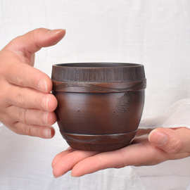 B6J1云南建水紫陶茶杯七分杯全手工浮雕主人品茗杯非陶瓷紫砂杯子