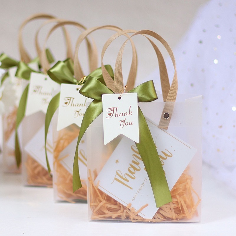 Bolsas de plástico PP de alta calidad bolsas de regalo de PVC esmeriladas bolsas de embalaje transparentes al por mayor bolsas de regalo de mano de gran capacidad