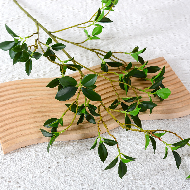 Té de montaña artificial Milan hoja pequeña hoja de Banyan HOJA DE Banyan planta verde Rama larga casa decoración de plantas verdes