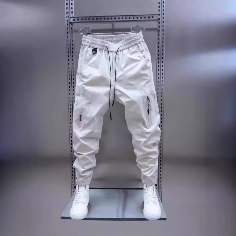 Casual Pants Men's Spring and Autumn New Trendy Brand Solid Color Slim-fit All-match Leggings Korean Style Youth Bundled Leg Haren Pants