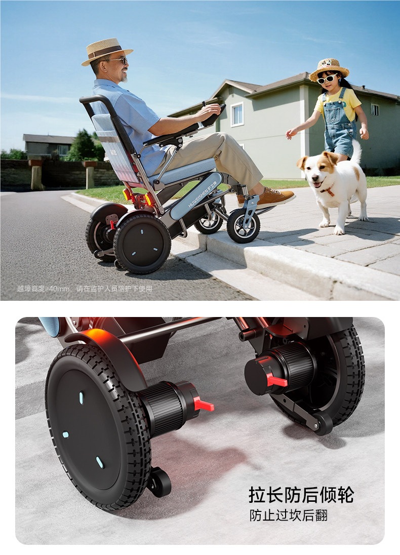 Guardian God 630 New Folding Electric Wheelchair, Lightweight, Intelligent, Fully Automatic Mobility Aid for Disabled Elderly People