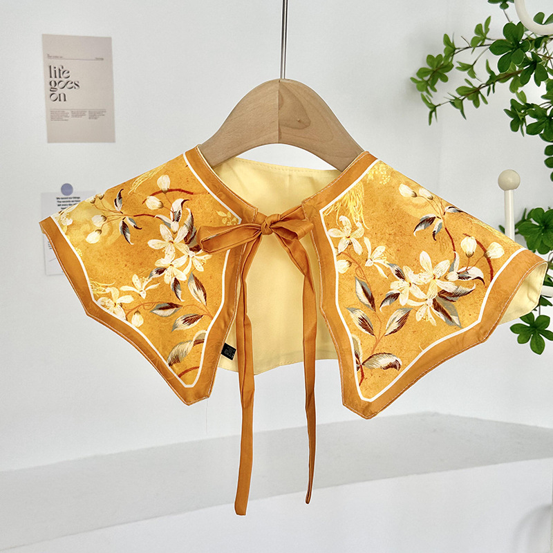 Cuello falso para niños, cuello falso de todo fósforo, cuello de hoja de loto, chal pequeño, cordones de alta calidad, chaleco pequeño de doble capa, bufanda de nube