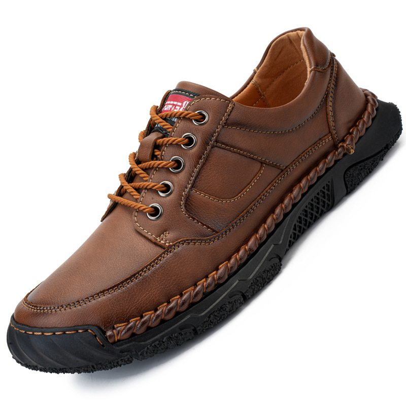 Transfronterizos zapatos casuales de cuatro estaciones zapatos de cuero transpirables al aire libre baja zapatos de montaña hechos a mano zapatos de cuero al por mayor