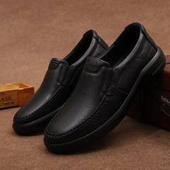 男士商務休閒粘膠鞋 英倫風皮質男鞋 個性潮流頭層牛皮柔軟皮鞋男