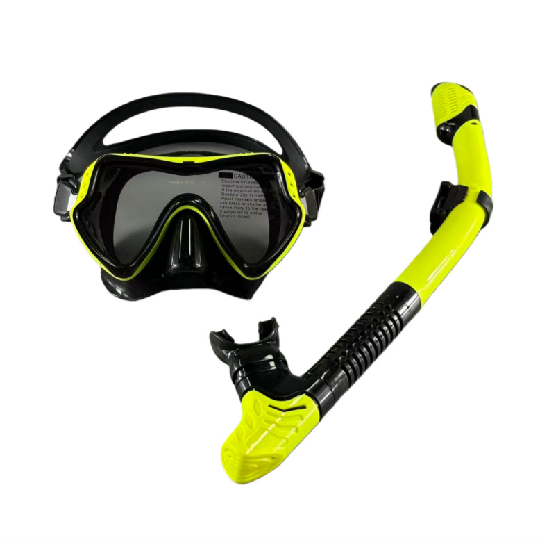 Large Frame Diving Goggles Snorkel Snorkeling Set Tempered Glass Liquid Silicone Mask Diving Equipment for Kidsren