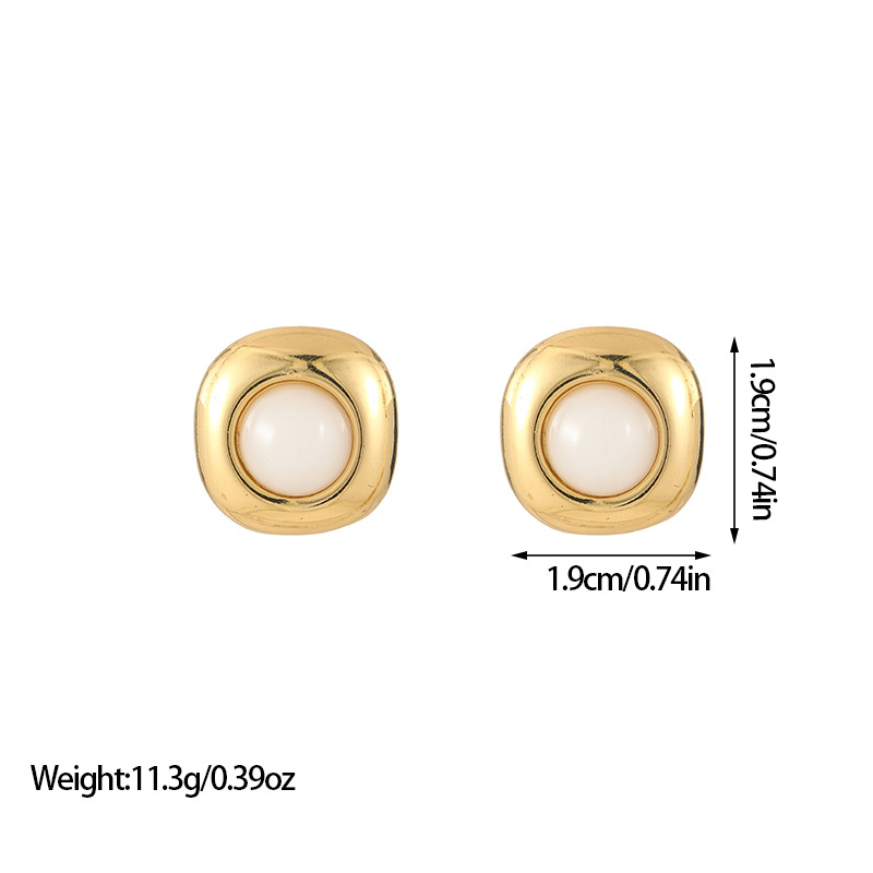 14g Weight Titanium Steel Ear Needle Material Ear Studs Classification 1 Pair Quantity Daily, Street Occasion Titanium Steel Material Geometric Pattern All Seasons Season Women's Gender Plating Design Retro, Classic Style Style 1 Pair Retro Classic Style Geometric Plating Titanium Steel Ear Studs 5