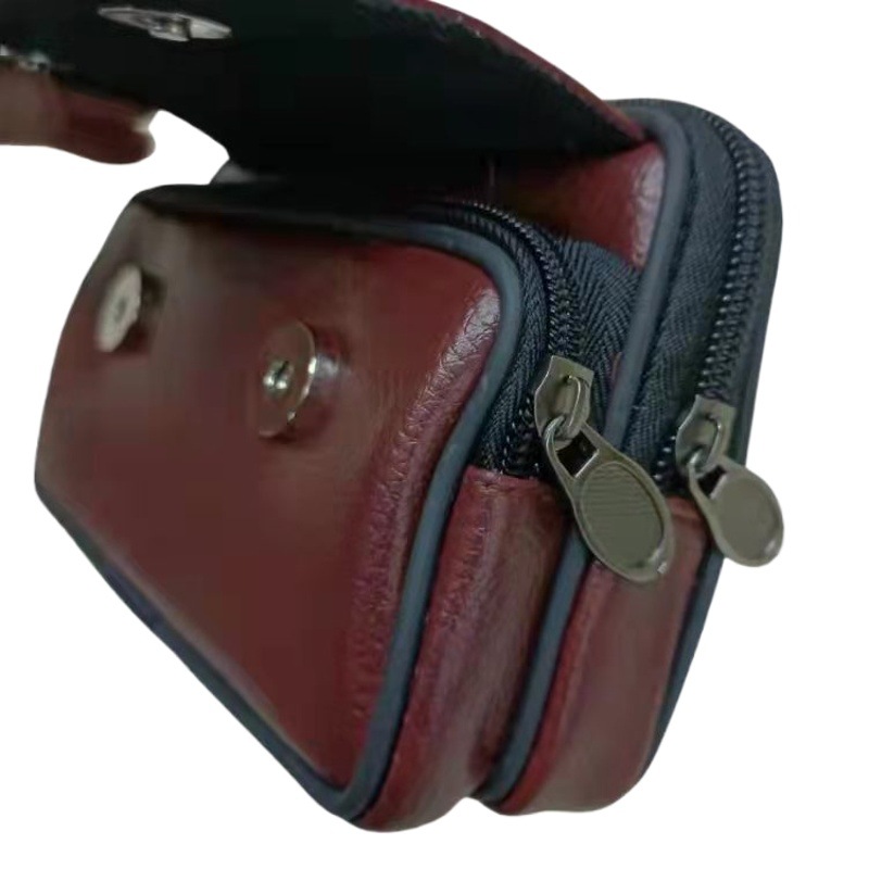 Horizontal and vertical mobile phone waist bag leisure men's mobile phone bag leather outdoor sports waist bag coin purse spot wholesale