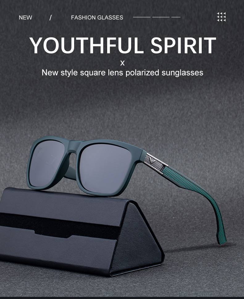 Neue modische eckige polarisierte Sonnenbrillen für Männer - persönlicher Trendy-Look mit Premium-Gefühl, UV-Schutz für draußen und Angeln, Herren-Sonnenbrille für den Export