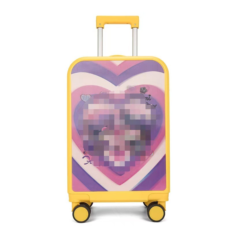 Fábrica al por mayor nuevo 20 pulgadas 3D imprimible maleta infantil silenciosa rueda universal caja de dibujos animados para niños