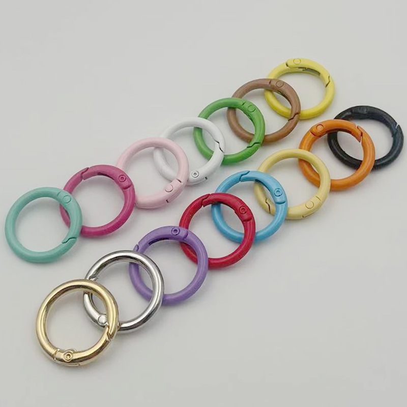 塗装金属スプリングリングカラフルなリングキーホルダー開口部リングバッグ衣類小さなラウンドバックル diy ジュエリーアクセサリー|undefined