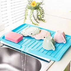 Kitchen creative drain tray, fruit and vegetable drain tray, rectangular cutlery and dish draining storage rack