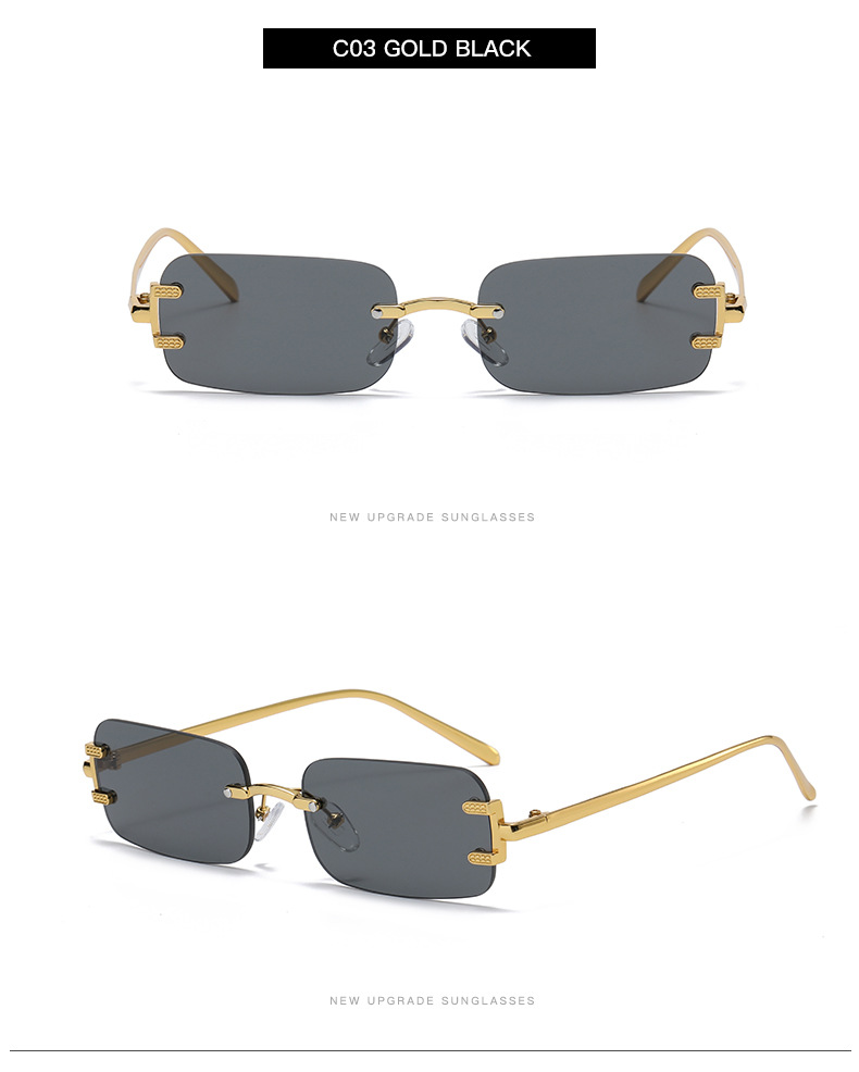 Travel Occasion Colorful Pattern Fashion Colorful PC UV400 Protection Square Frameless Women's Sunglasses