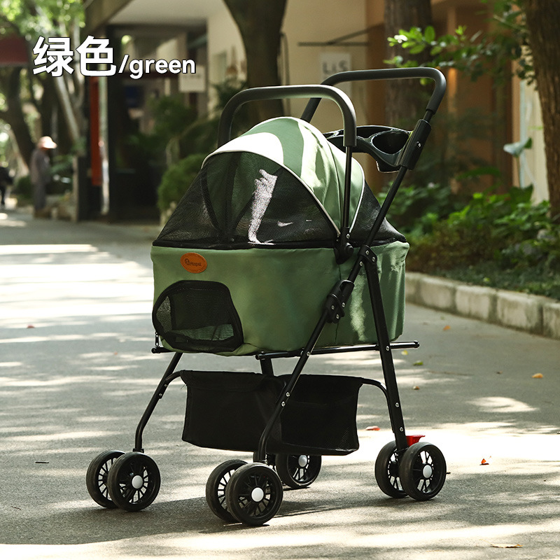 Cochecito Plegable para Mascotas Tubo de Acero y Tela Oxford Plegable para Paseos y Exteriores