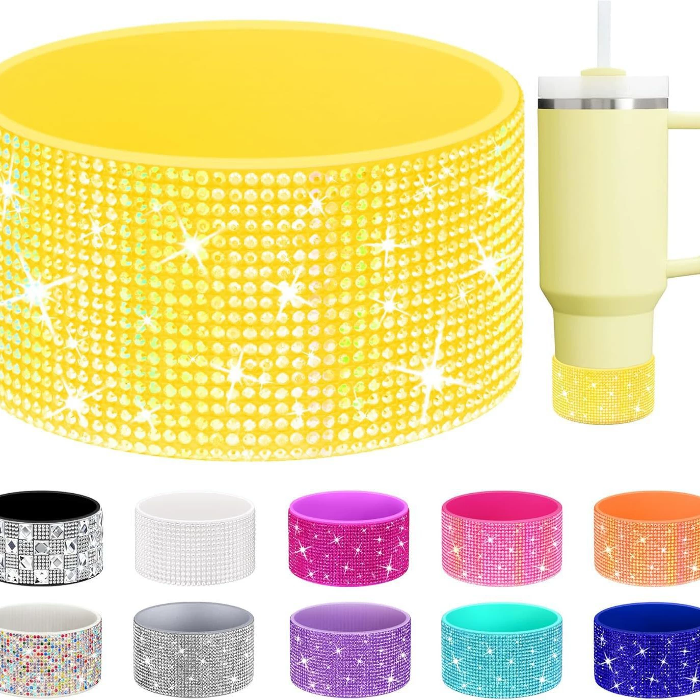 NBOOCUP Блестящий силиконовый чехол с алмазным узором для Stanley Cup 40/30/20 унций, специальный