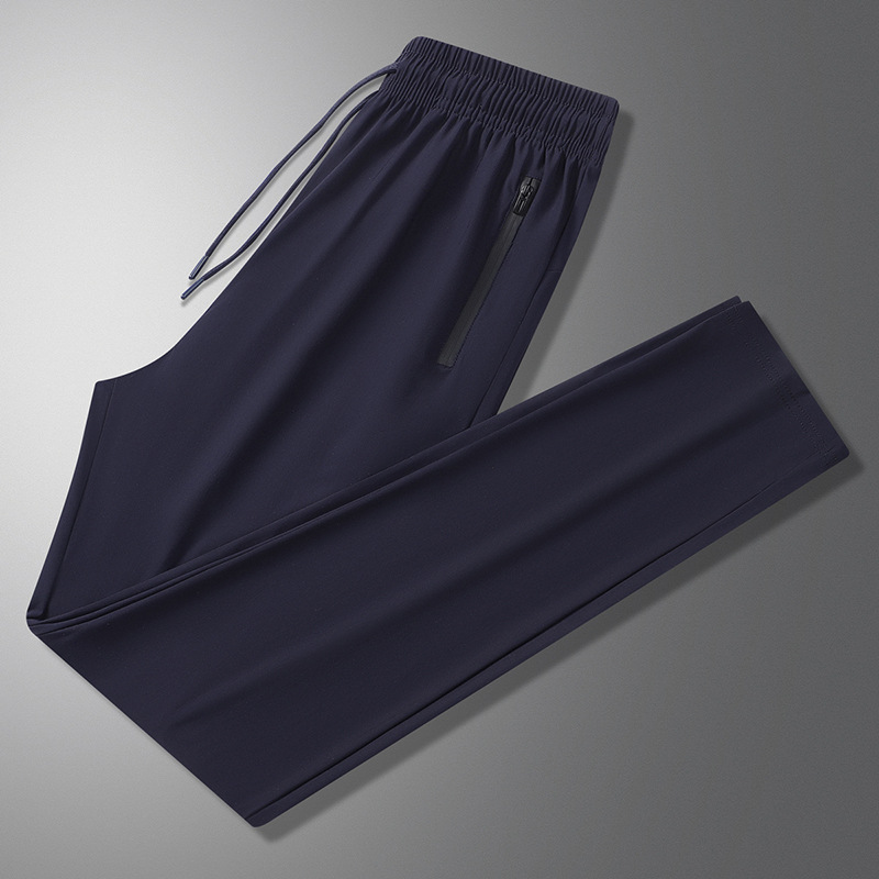 Pantalones de verano para hombres pantalones casuales pantalones deportivos sueltos nuevos tipos coreanos de hielo húmedo delgado pantalones de aire acondicionado pantalones