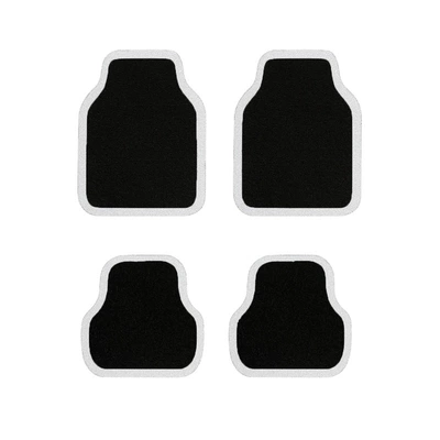 rear row foot mat, Universal Foot Pad - black-and-white-contrast-color-4-pieces-for-the-whole-car