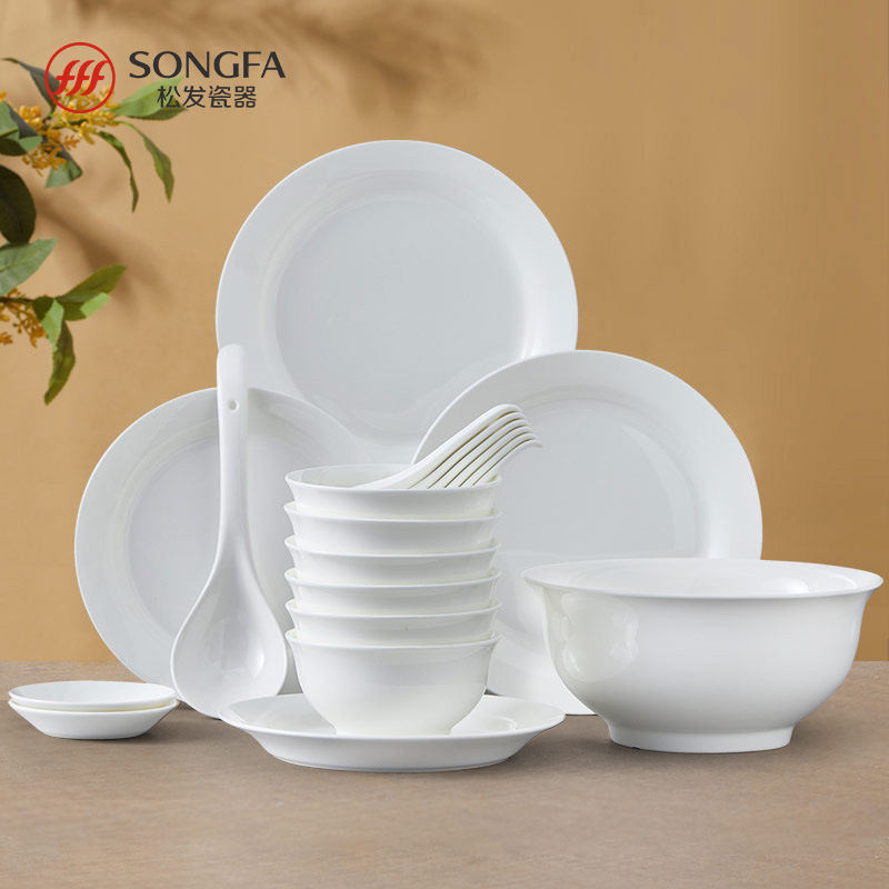 Porcelana de pelo solto, platos de porcelana simple, platos y palillos, combinación de platos y palillos creativos, estilo chino de lujo ligero y nuevo regalo de platos