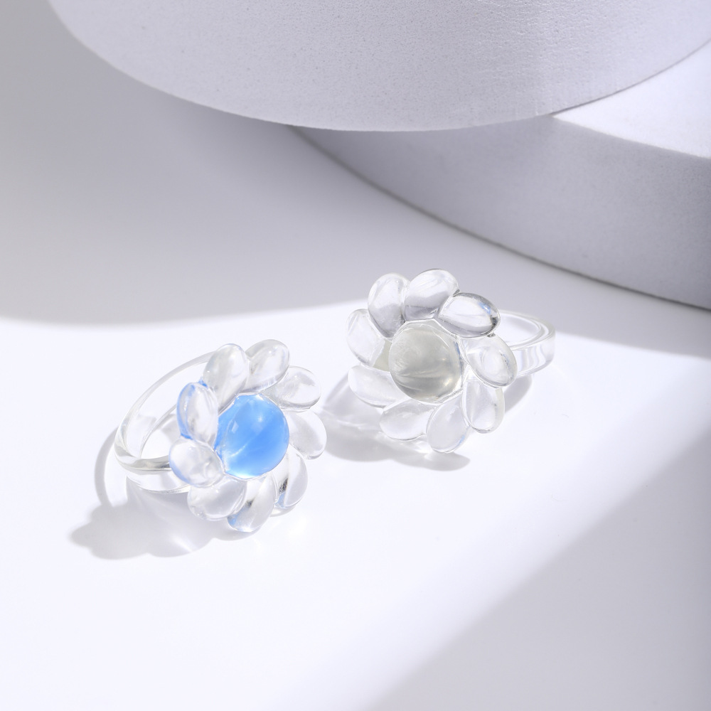 Großhandel Schmuck Transparente Farbe Blumen Ring Nihaojewelry display picture 8