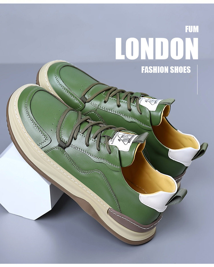 Giày sneaker nam da bò thật mũi tròn, đế bằng chống trượt, thoáng khí, phối đồ dễ dàng — Dép sandal -1 màu trắng, Dép sandal -1 màu đen, Giày bệt màu trắng, Giày bệt màu đen chi tiết 4