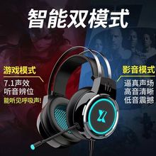 2025新款电脑耳机头戴式耳麦带话筒有线降噪游戏吃鸡台式7.1声道