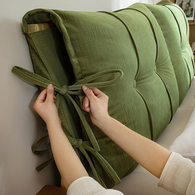 Bedside Backrest Cushion 2025 New Solid Wood All-Inclusive Anti-Collision Cover Cover Removable and Washable Transformation Handy Gadget