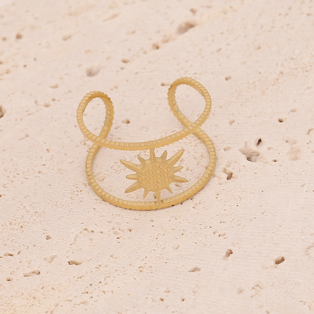 Novel Fashion Cross Daisy Stainless Steel Personality Ring