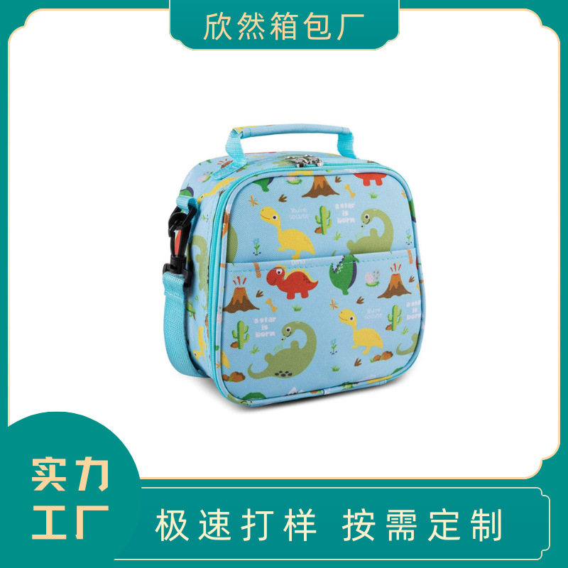 Factory Customized Cute Children's Crossbody Insulated Ice Bag Oxford Cloth Cartoon Printed Lunch Box Snack Picnic Lunch Bag