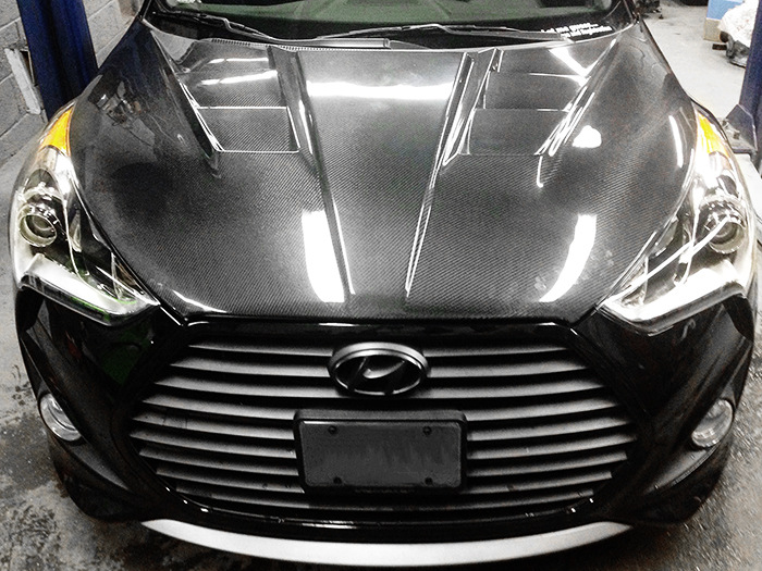 Suitable for Hyundai Veloster engine hood modification, VEN model carbon fiber engine cover