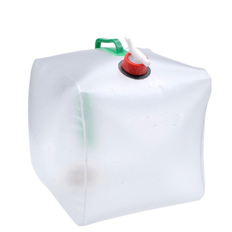 20L al aire libre plegable bolsa de agua de gran capacidad portátil contenedor de agua hervidor cubo de plástico equipo de camping suministros