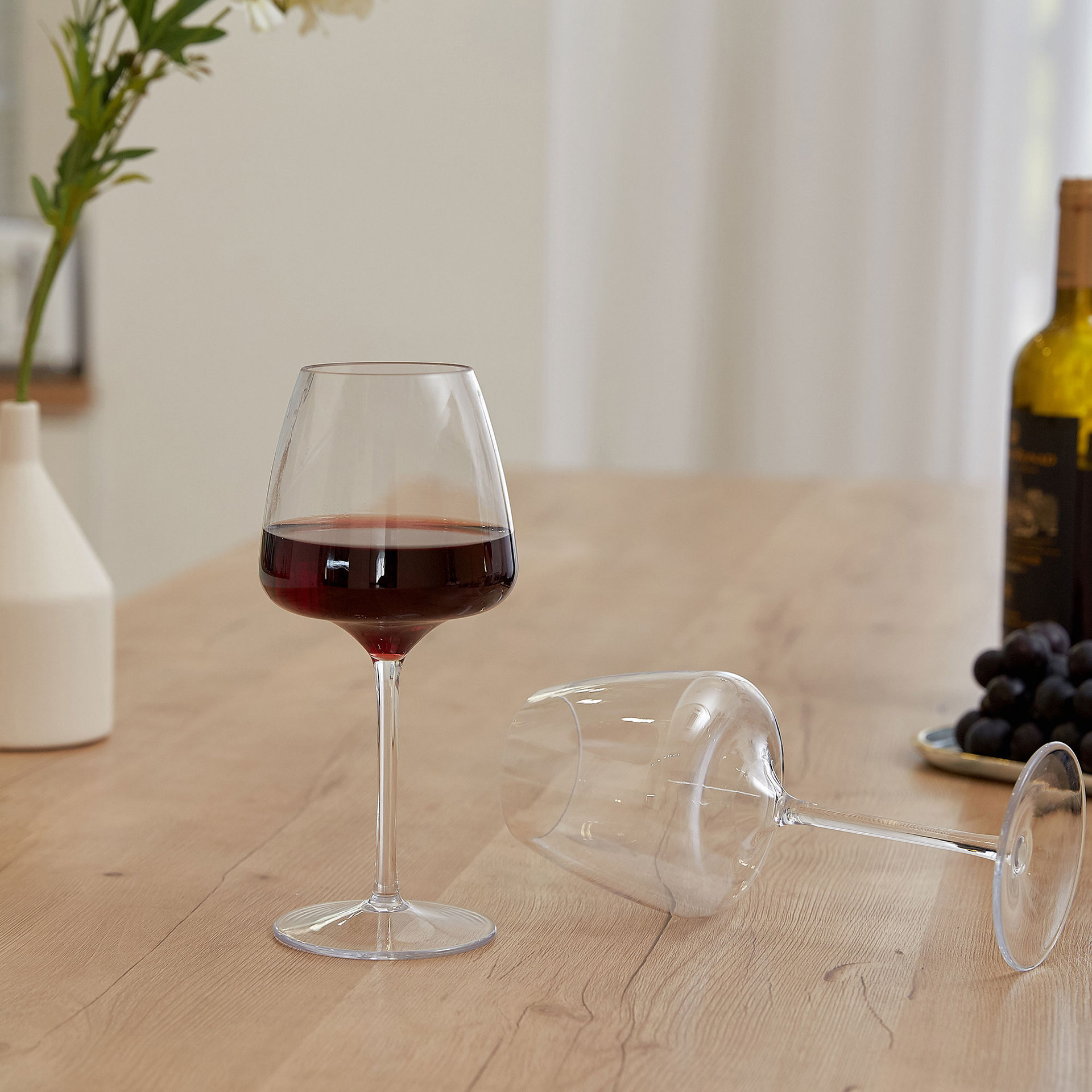 跨境新款Tritan酒杯家用勃艮第杯套装创意高脚杯食品级塑料红酒杯