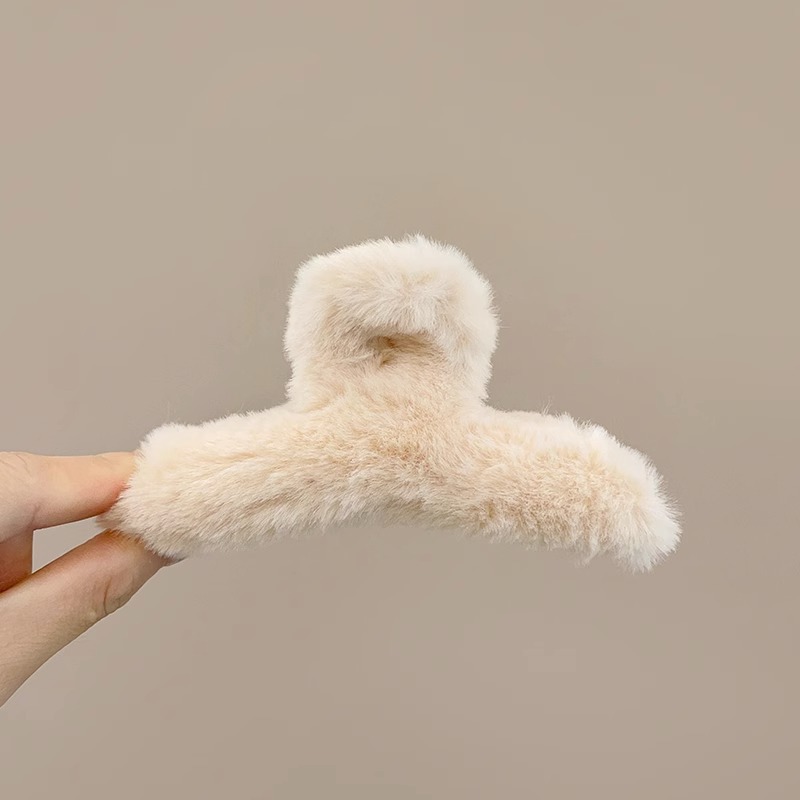 Estilo francés gran felpa clip de pelo de acrílico clip de tiburón Otoño e Invierno horquilla de alto grado versátil agarre del pelo updo tocado de pelo